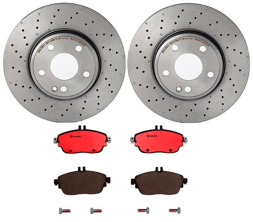 Mercedes Brakes Kit - Brembo Pads and Rotors Front (295mm) (Ceramic) 0084200320 - Brembo 3053571KIT